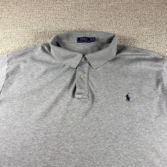 Polo Ralph Lauren Logo Polo Shirt Gray Men’s Size 4XB - Picture 2 of 8